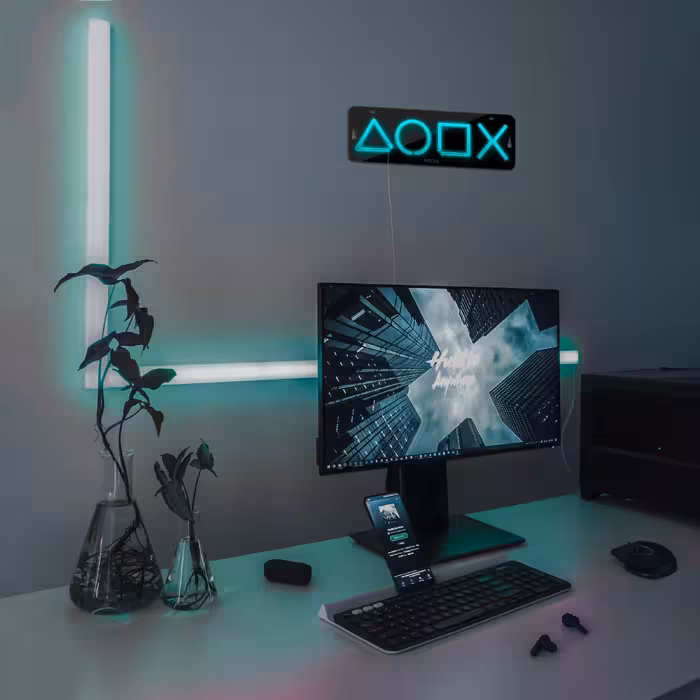 چراغ دیواری نئون دیزاین مدل Ps-Keys-BL_TBL