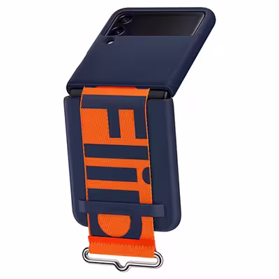 کاور سامسونگ مدل Silicone Cover With Strap مناسب برای گوشی موبایل سامسونگ Galaxy Z FLIP3 5G به همراه بند نگهدارنده