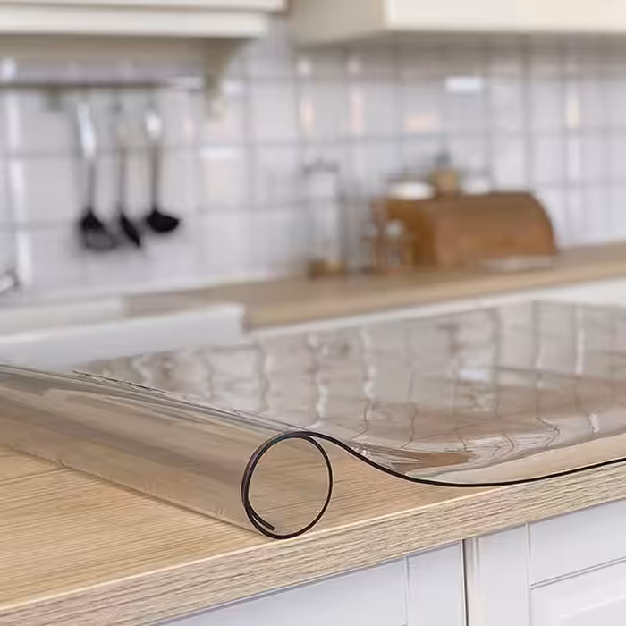 طلق رومیزی مدل کریستال ضخیم کد A100-T240 سایز 240×100 سانتی متر