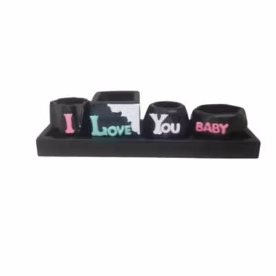 گلدان دکوری مدل I love you baby مجموعه 5 عددی