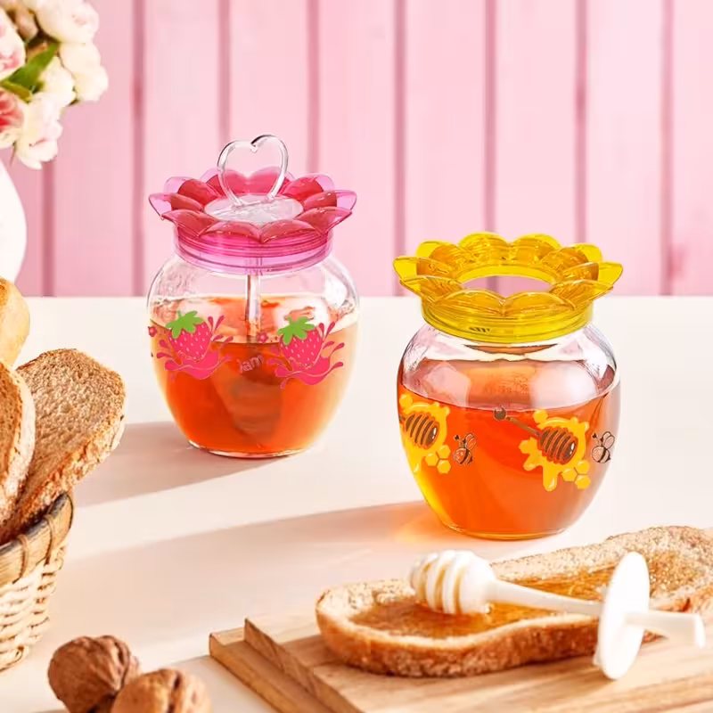 عسل خوری و مربا خوری طرح گل ( بسته 2 عددی ) | amazonchi