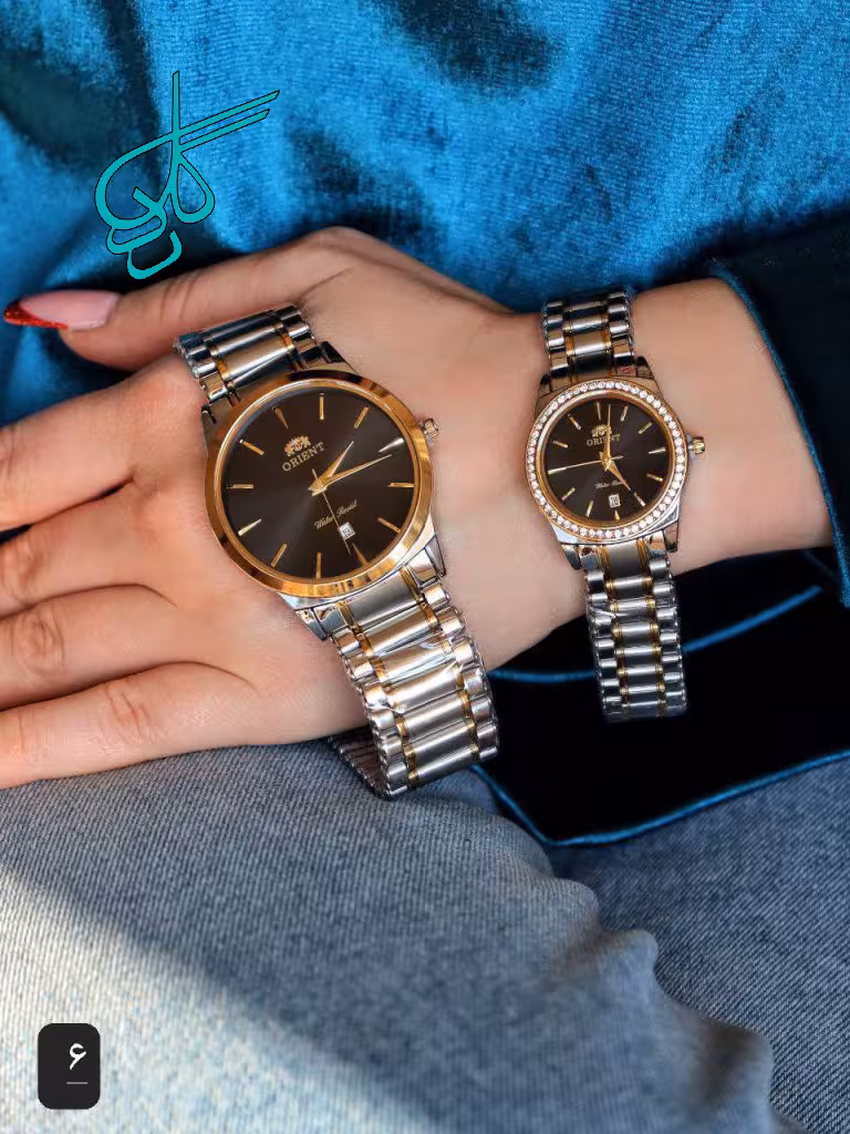 خرید ست ساعت مردانه و زنانه اورینت موتور ژاپن پین بند ضدآب رنگ ثابت کد 2115313 - ردگل