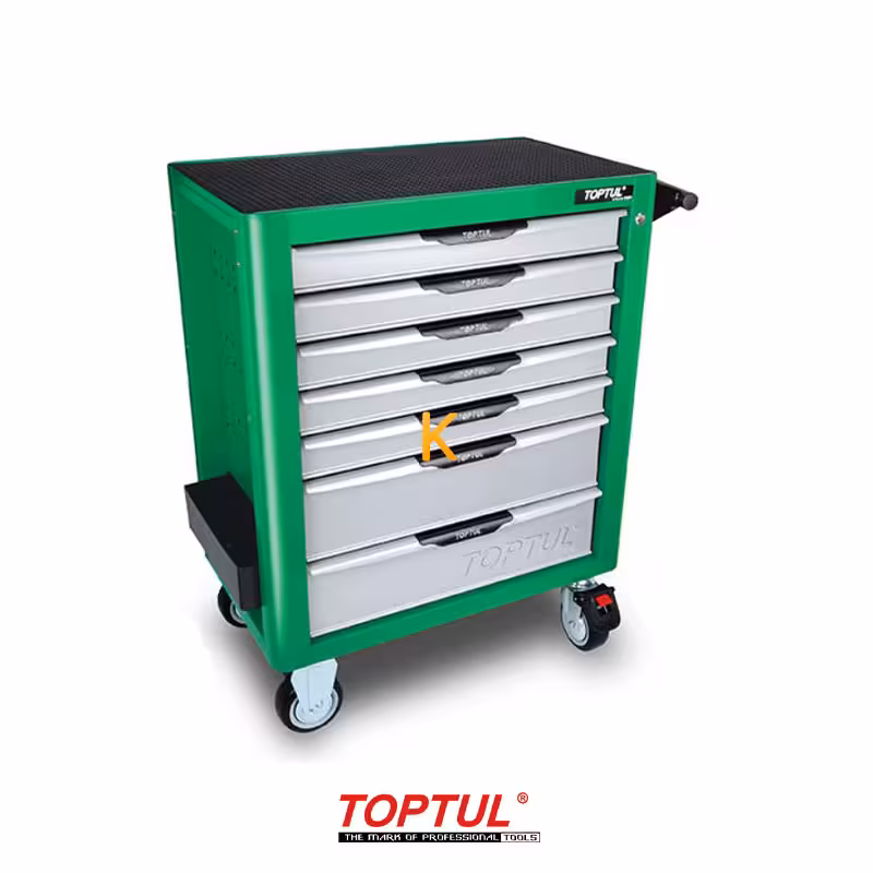 جعبه ابزار 7 کشو چرخ دار با ابزار مدل GE-26117 تاپ تول