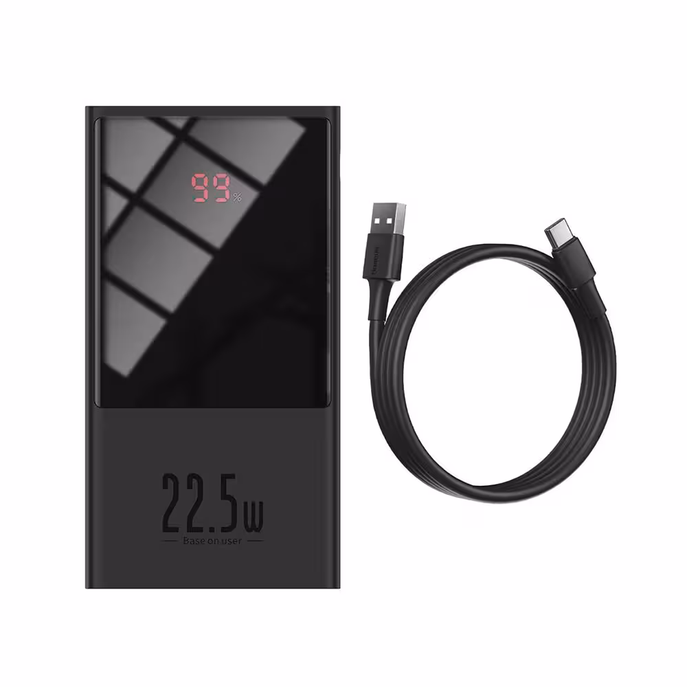 پاوربانک 10000 فست شارژ بیسوس Baseus PPMN-A Super Mini Digital Display Power Bank توان 22.5 وات