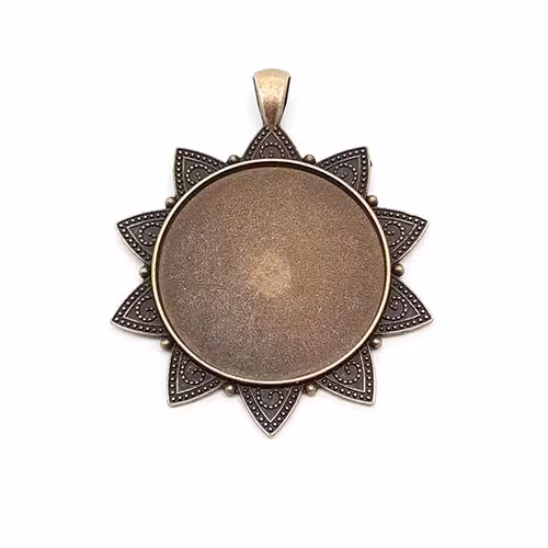 قاب گرد گردنبندی برنزی کد545 قطر3/5