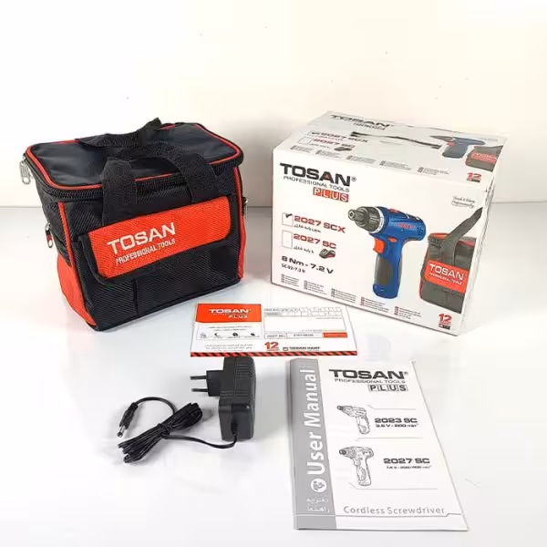 دریل پیچ گوشتی شارژی 7.2 ولت توسن مدل 2027SCX