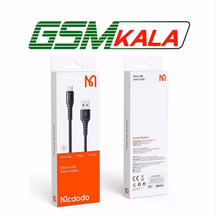 کابل میکرو یو اس بی فست شارژ Mcdodo CA-2281 3A QC4.0 1m