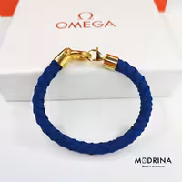 دستبند امگا سورمه ای طلایی