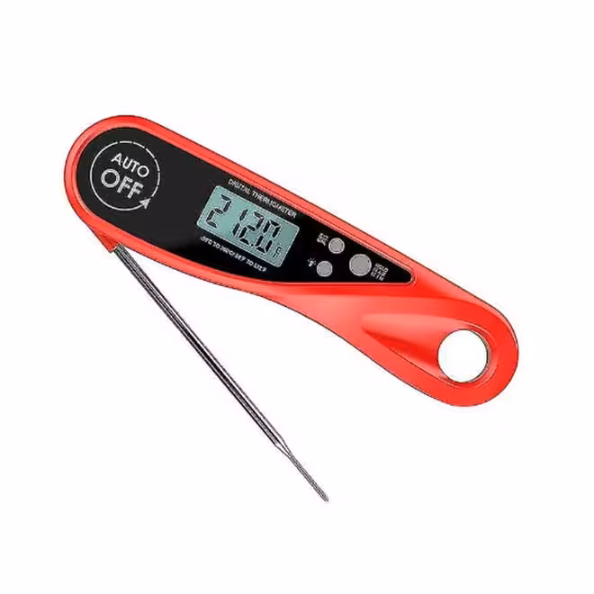 دماسنج گوشت مشاهده فوری پخت و پز دیجیتالی مواد غذایی با نور پس زمینه صفحه نمایش ال سی دی تاشو