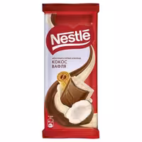 شکلات تخته ای نستله با مغز نارگیل و وافل – 90 گرم