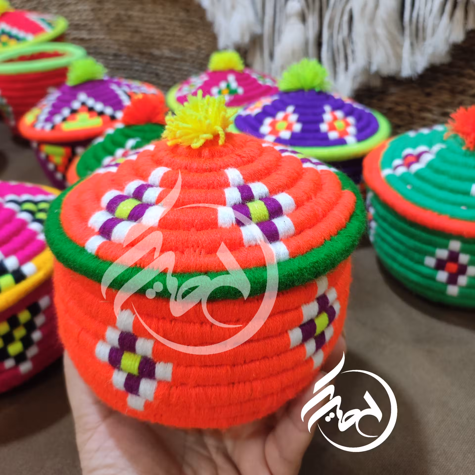 جاشکلاتی و جای نخ سوزنی کپوبافی سایز  قطر 12 متوسط 