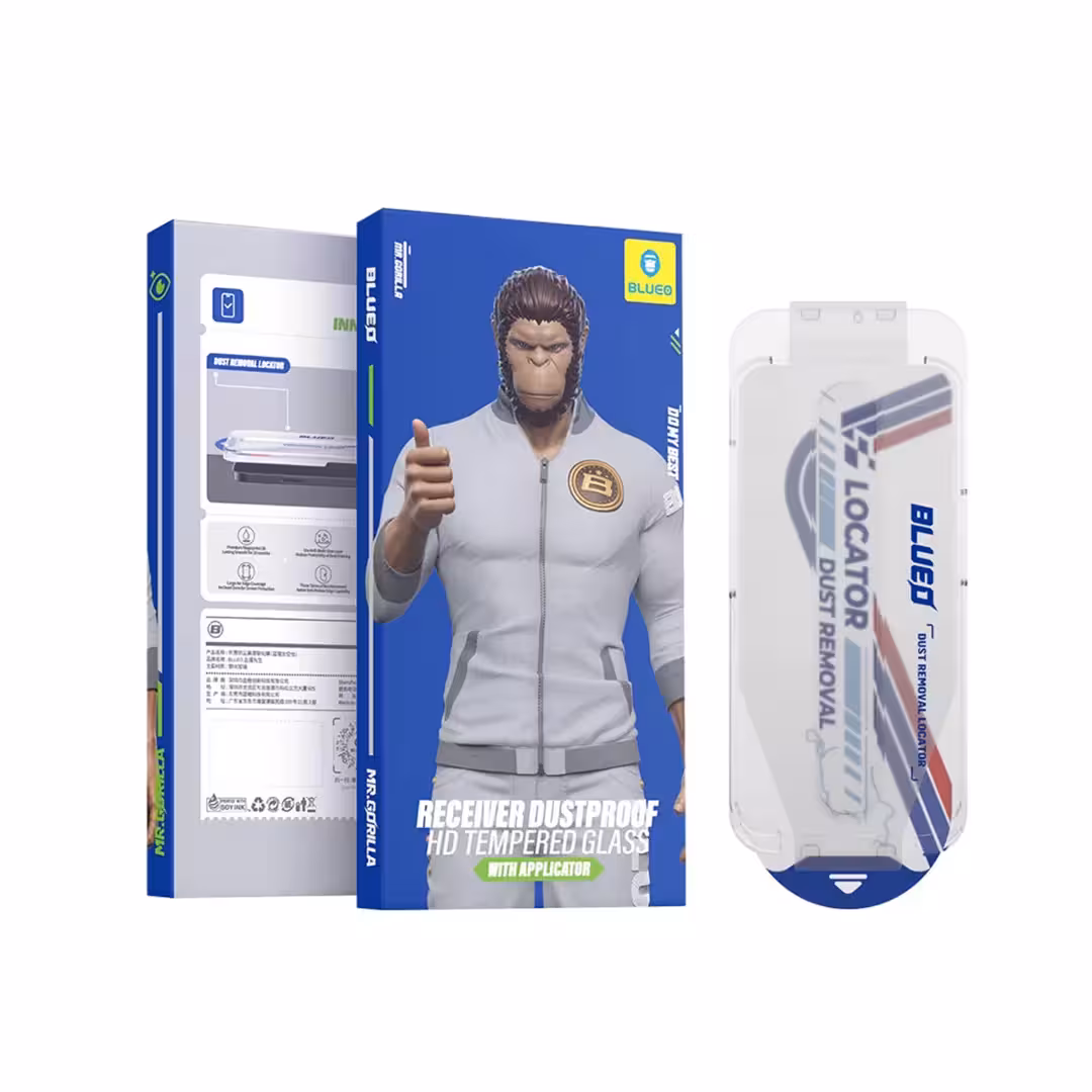 گلس آیفون 17 و آیفون 17 پرو و 16 پرو شفاف با کیت نصب اتوماتیک بلوئو iPhone 17/17 Pro/16 Pro