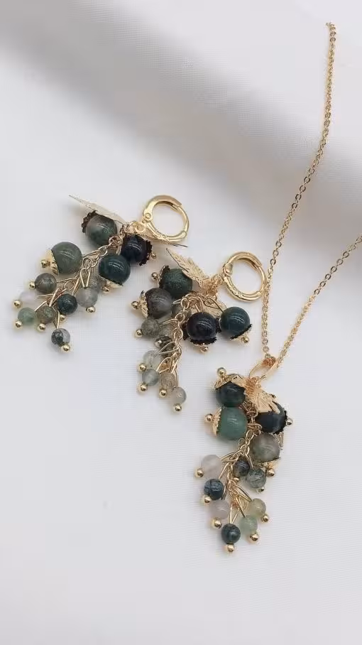 نیم ست رنگ ثابت استیل کد 0215 طرح انگور