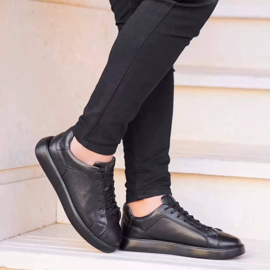 کفش چرم مردانه ونس کد VN027BK رنگ مشکی