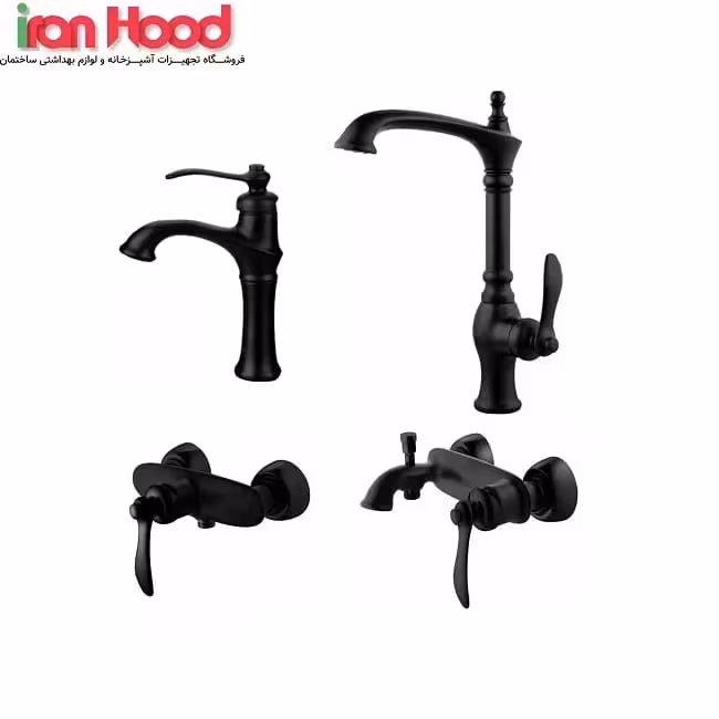 ست شیرالات درخشان مدل لوتوس بلک (مشکی)