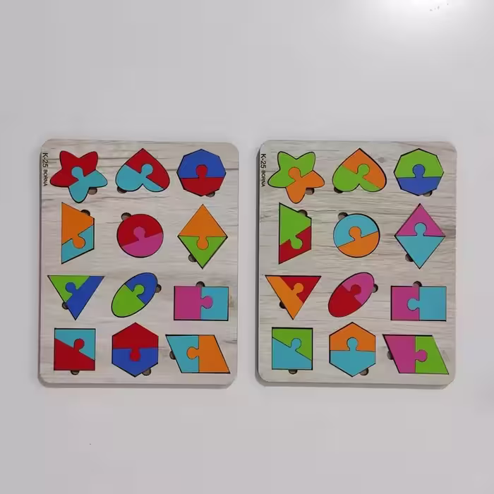 بازی آموزشی چوبی پازل اشکال هندسی رنگی کد k-25