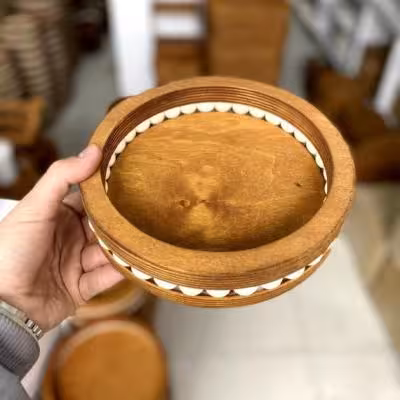 سینی چوبی دور مهره سایز کوچک