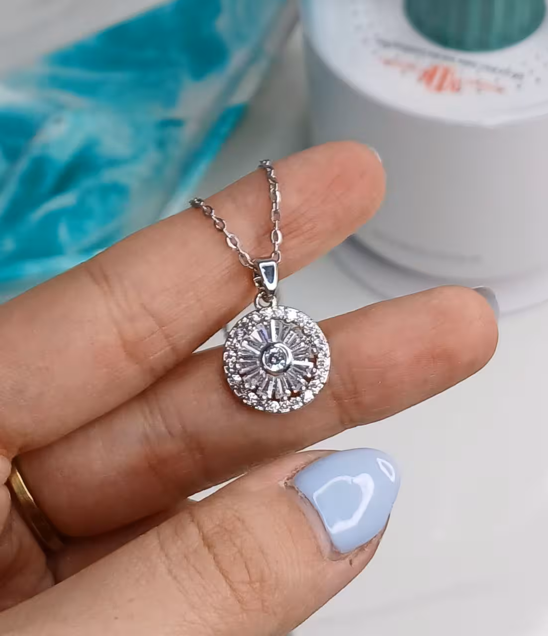 گردنبند سوارسکی جنس استیل