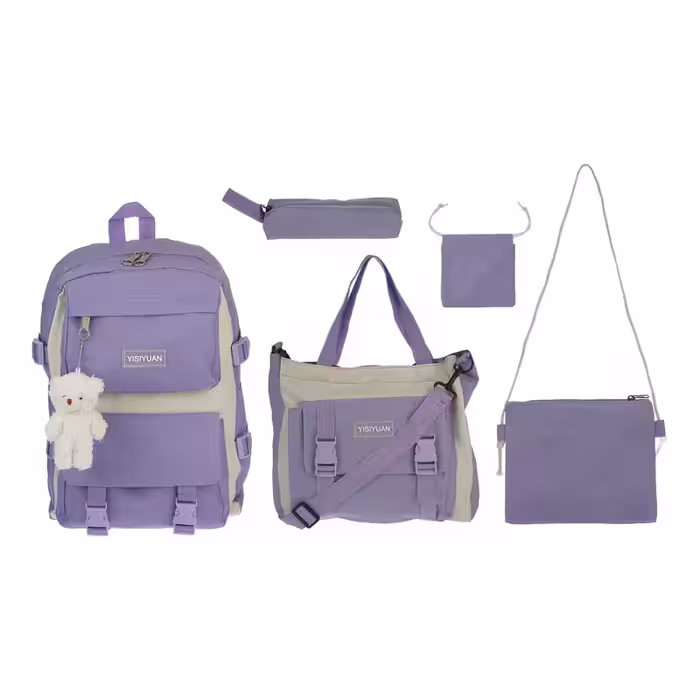 کوله پشتی یی سی یوان مدل 001 به همراه جامدادی و کیف دستی مجموعه 5 عددی | کالا مکس