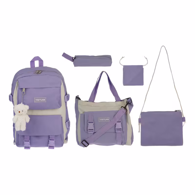 کوله پشتی یی سی یوان مدل 001 به همراه جامدادی و کیف دستی مجموعه 5 عددی | کالا مکس