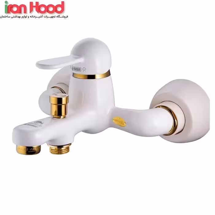 شیر دوش حمام درخشان مدل هوکا سفید