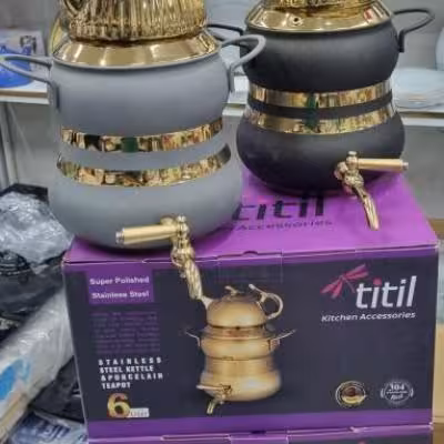 کتری قوری تیتیل 6 لیتری استیل 304 اصل طراحی مدرن و بادوام ارسال پس کرایهb