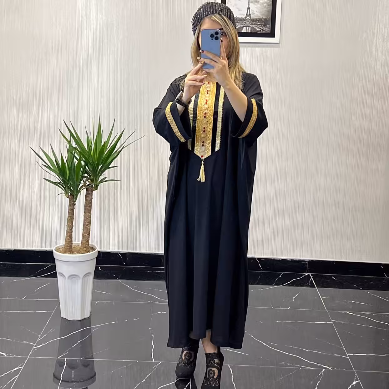 مانتو عبایی کفتان سایزبزرگ مدل ملوس