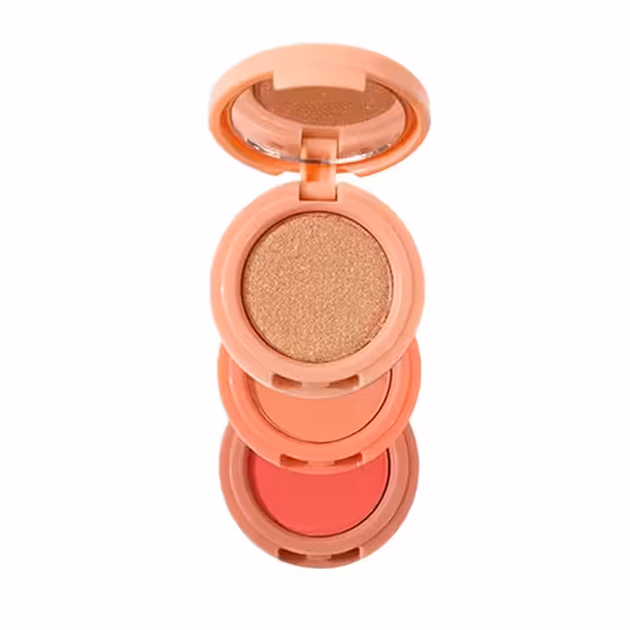 پالت رژ گونه و هایلایتر میس لارا مدل چرخشی شماره 02 مجموعه 3 عددی