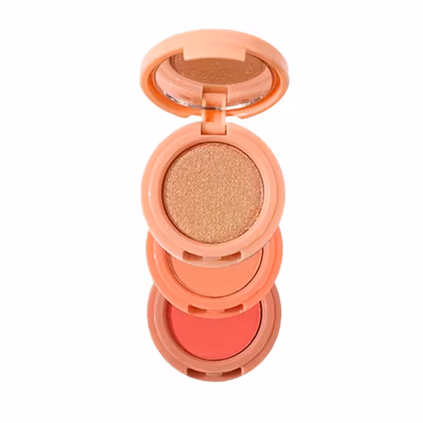 پالت رژ گونه و هایلایتر میس لارا مدل چرخشی شماره 02 مجموعه 3 عددی