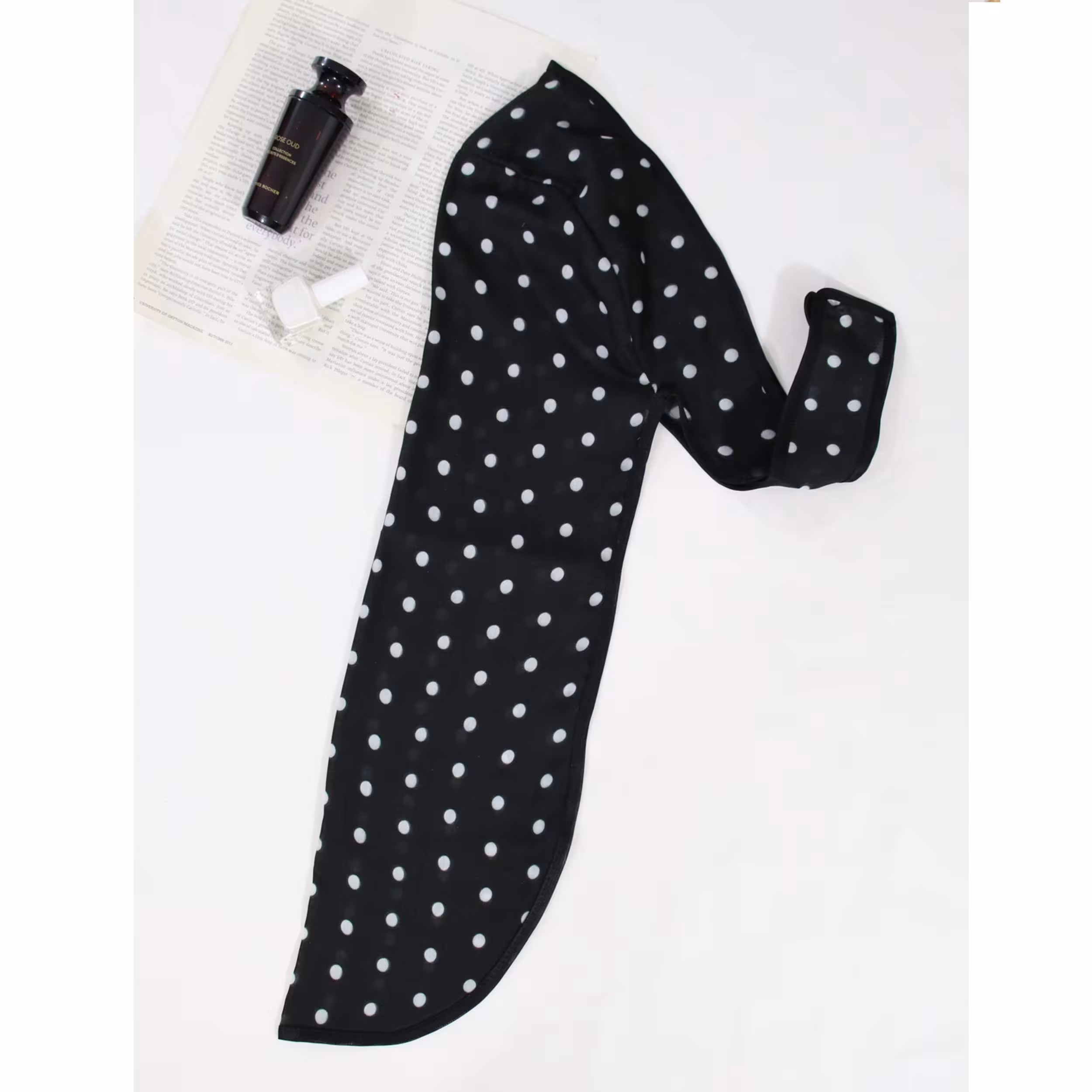 دستمال سر و گردن مدل دورگ خال خالی نخی ana2360