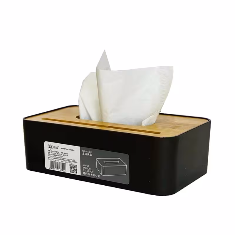 جا دستمال کاغذی 100 برگ درب بامبو