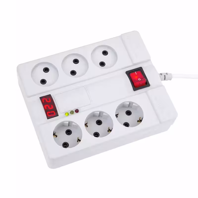 محافظ ولتاژ برق 6 خانه دیجیتال با کابل 5 متری پارت الکتریک مدل 2160