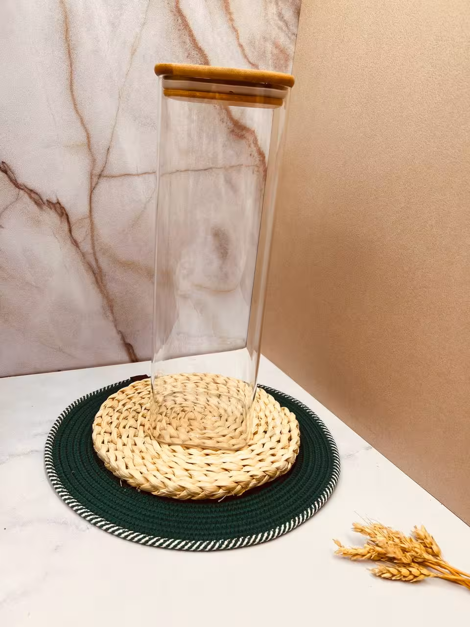 بانکه پیرکس درب بامبو مربعی بسیار بزرگ sf6