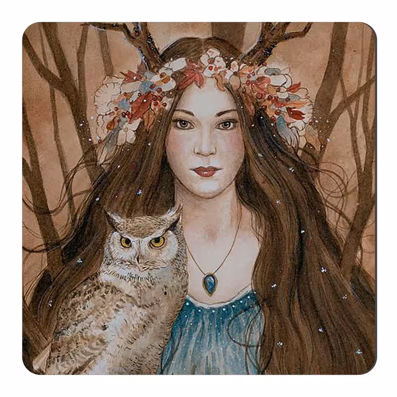 مگنت یخچال طرح بانو و جغد کد wmg283