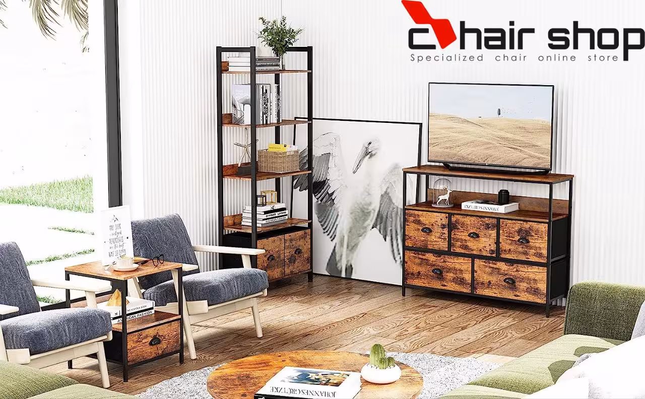 ست کنسول عسلی و استند ویترینی چوب و فلز کد 9892