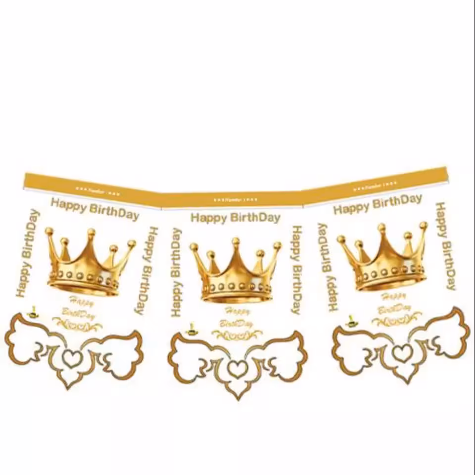 تم تولد ریسه تولدی تم تاج سفید(پک یک متری)