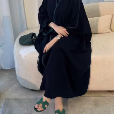 مانتو شلوار زنانه کرپ مدل مانتو عبایی کلوش مغزی دوزی
