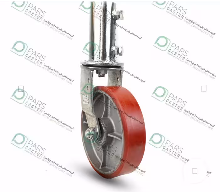 چرخ داربستی پلی اورتان ترمزدار قطر 200