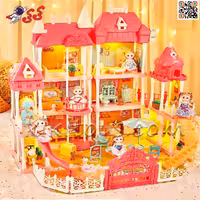 قصر و خانه باربی اسباب بازی سه طبقه موزیکال دخترانه 6675 DIY CASTLE VILLA
