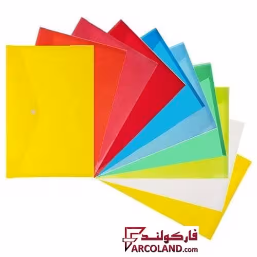 پوشه پلاستیکی دکمه دار سایز A4 (پاکت)