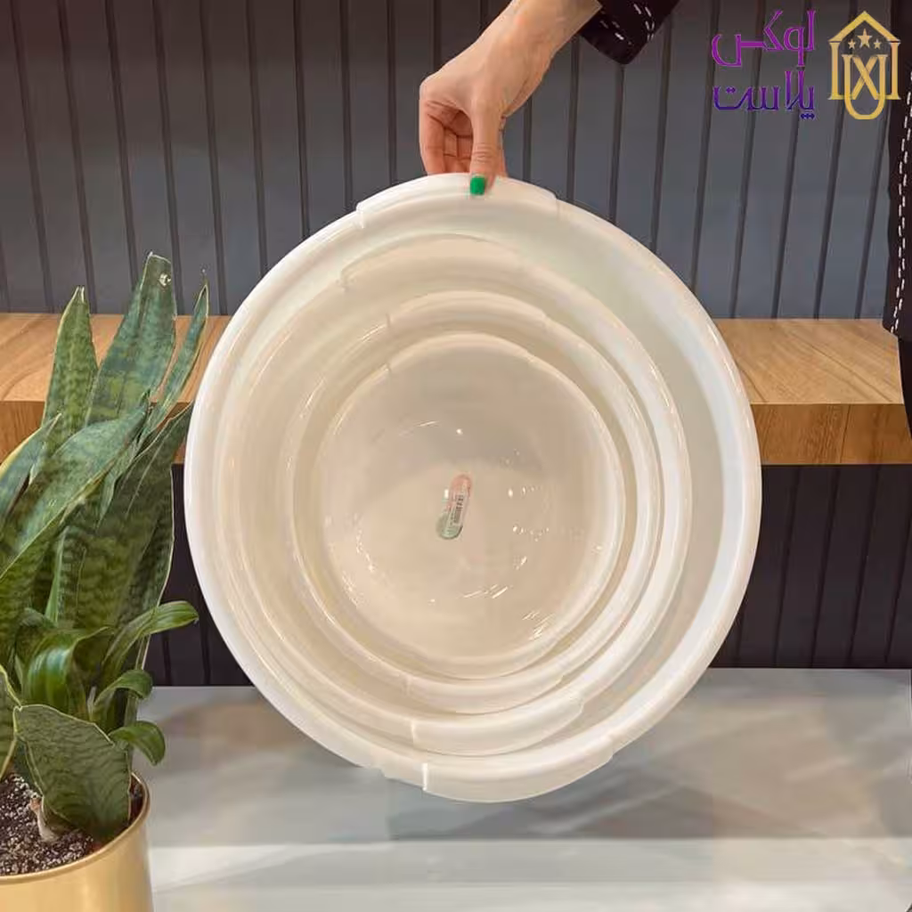 لگن گرد سفید رنگ لیمون