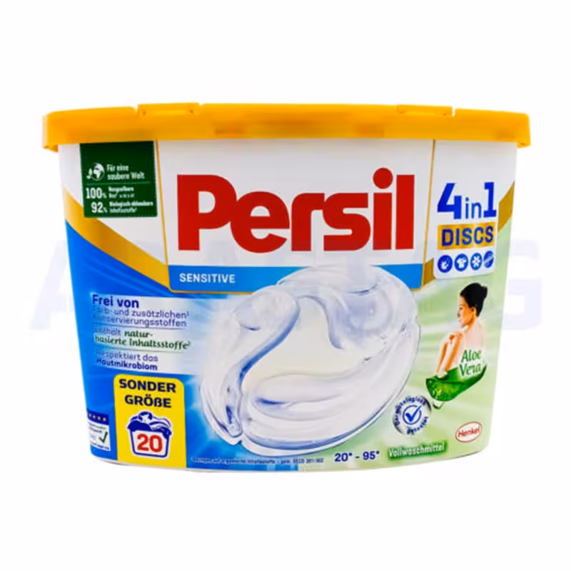 قرص ماشین لباسشویی پرسیل مدل 4In1 Discs Sensitive بسته 20 عددی