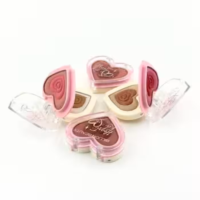 رژگونه و هایلایتر دو طبقه طرح قلب بیلیون بیوتی کد B10086 (4 عددی)