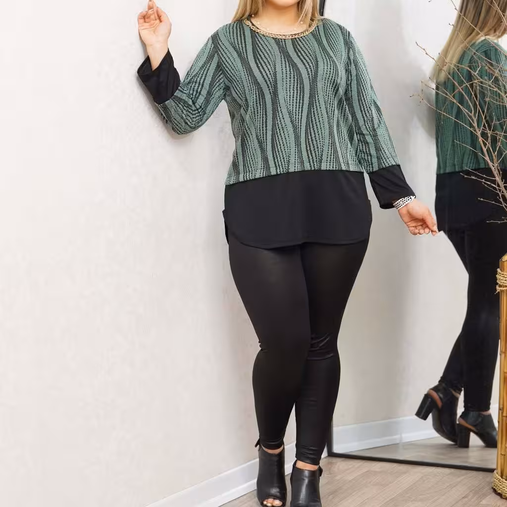 تونیک زنانه زنجیر دار رنگ سبز