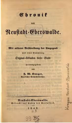خرید و دانلود نسخه کامل کتاب Chronik von Neustadt-Eberswalde