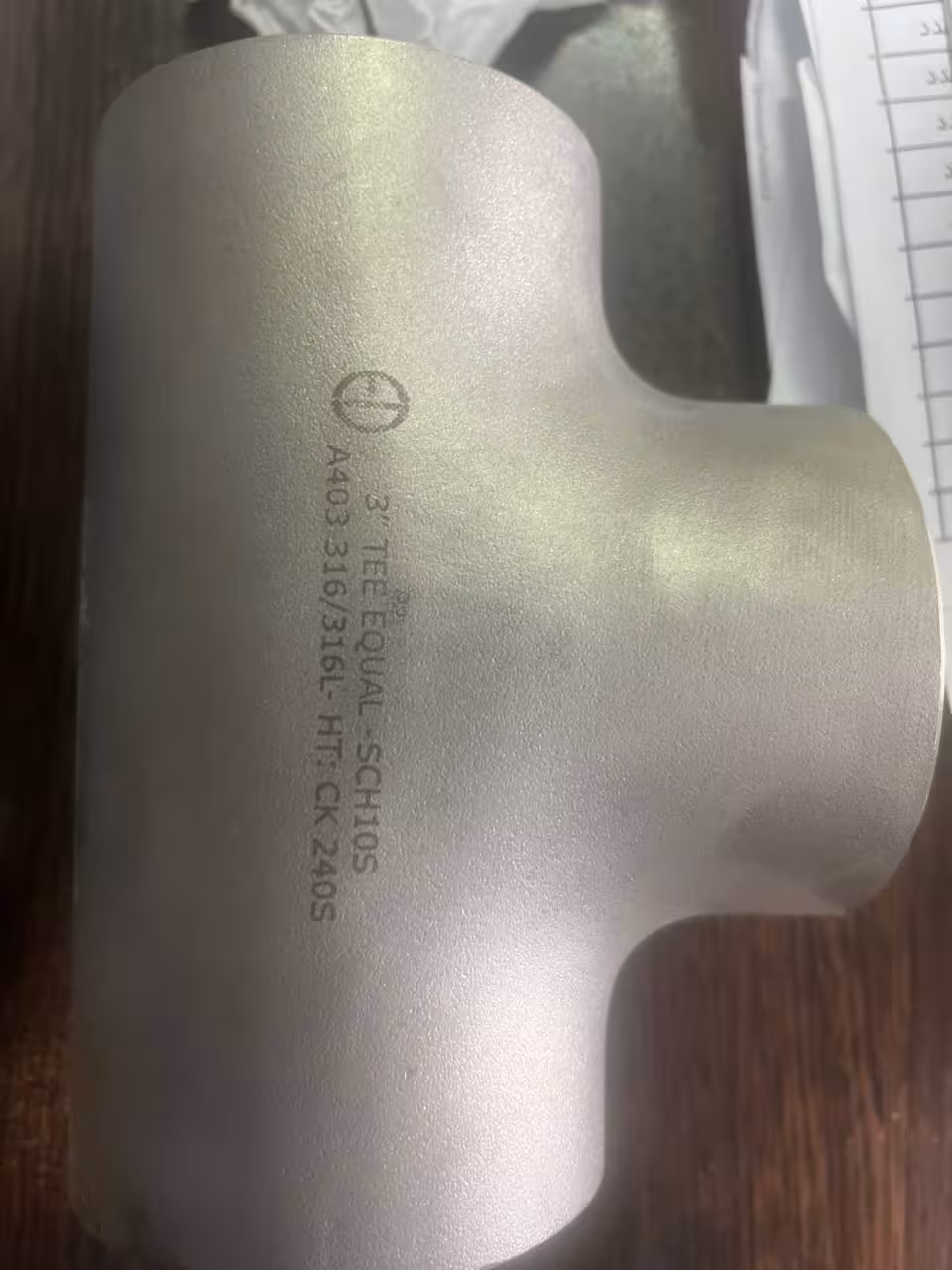 سه راهی استیل مساوی  بدون درز سایز 3 اینچ رده 10 اس از جنس SA403  WP 316/316L