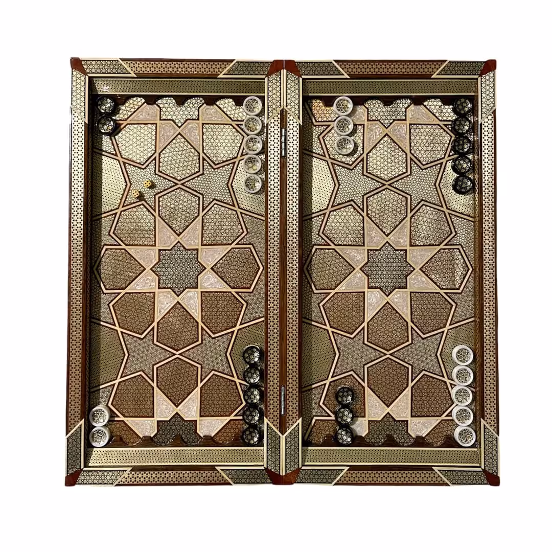 تخته نرد تمام خاتم طلایی 60 سانتی