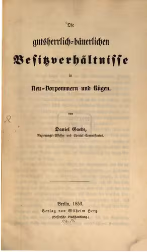 خرید و دانلود نسخه کامل کتاب Die gutsherrlich-bäuerlichen Besitzverhältnisse in Neu-Vorpommern und Rügen