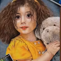 نقاشی چهره رنگی پاستل