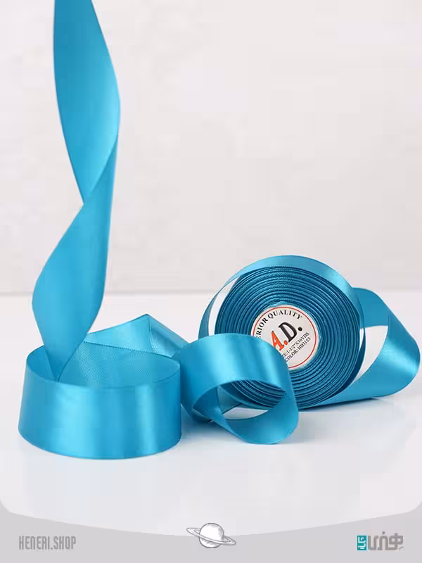ربان ساتن پهن آّبی Wide blue satin ribbon